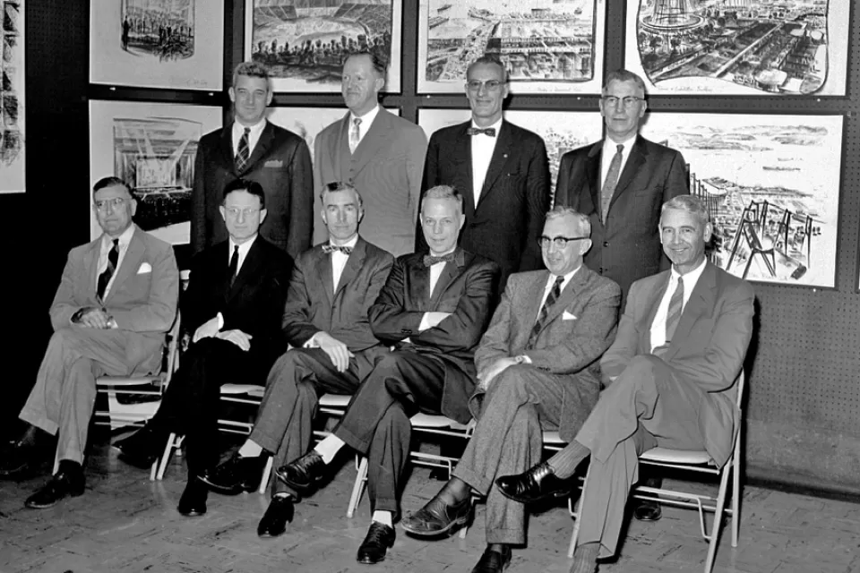 Planning Commission in World's Fair office, 1958